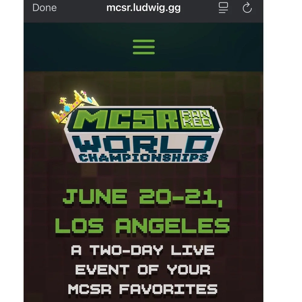 MCSR World Championships Big Big Mongey Trading Card Ludwig Minecraft Speedrun